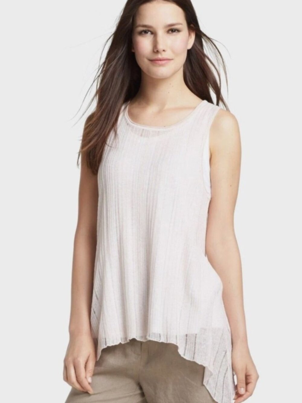 EILEEN FISHER Variegated Linen & Silk Tunic NWT Pink XL